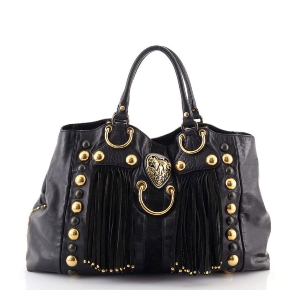 Black Gucci Babouska fringe bag